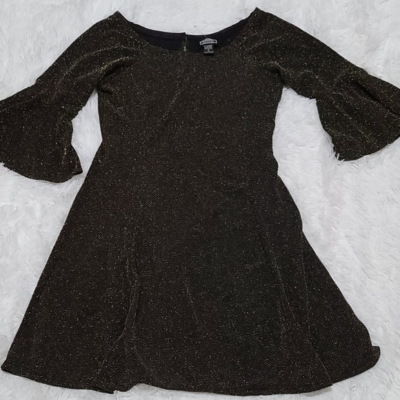 Angie Dresses & Skirts - Angie | black and gold shiny dress | Sz Lg